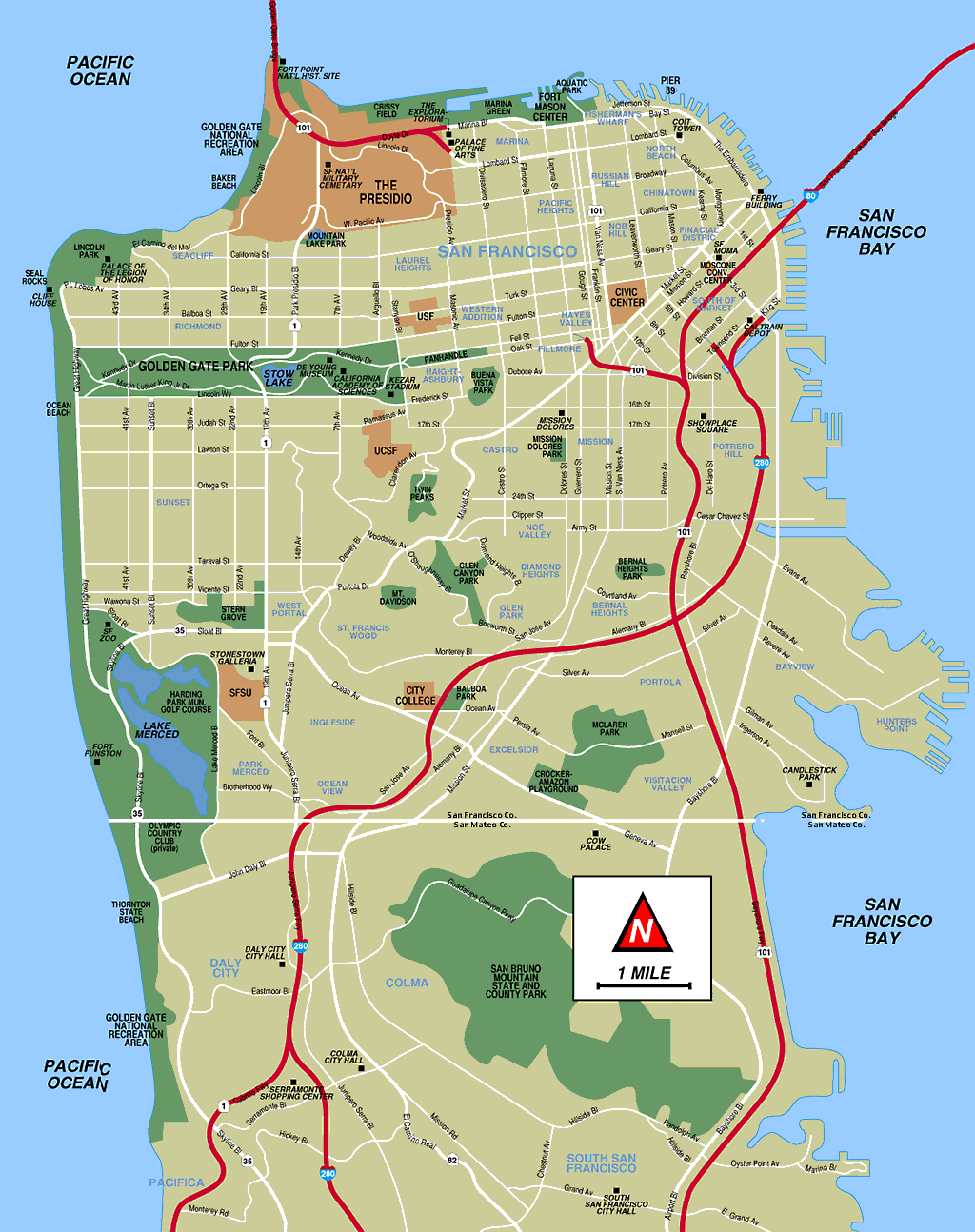 San Francisco Map Free Printable Maps